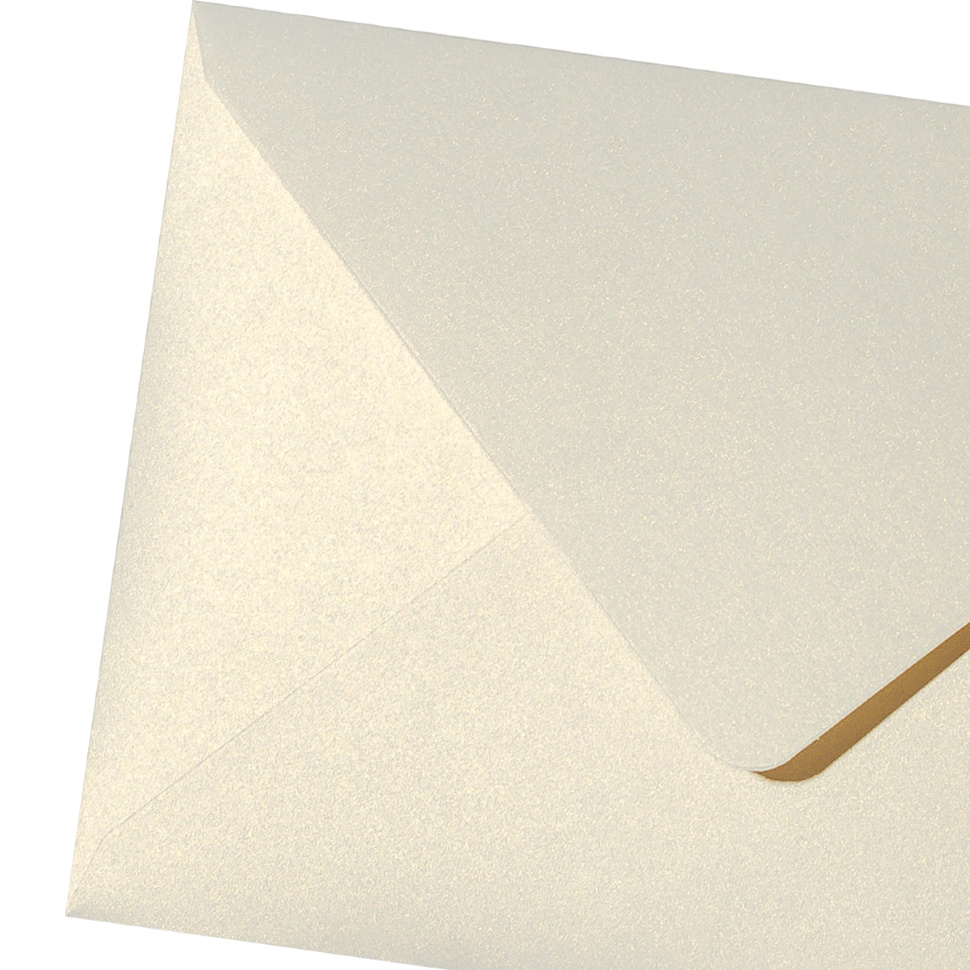 Конверт под визитку (100х70мм) — белое золото перламутровый