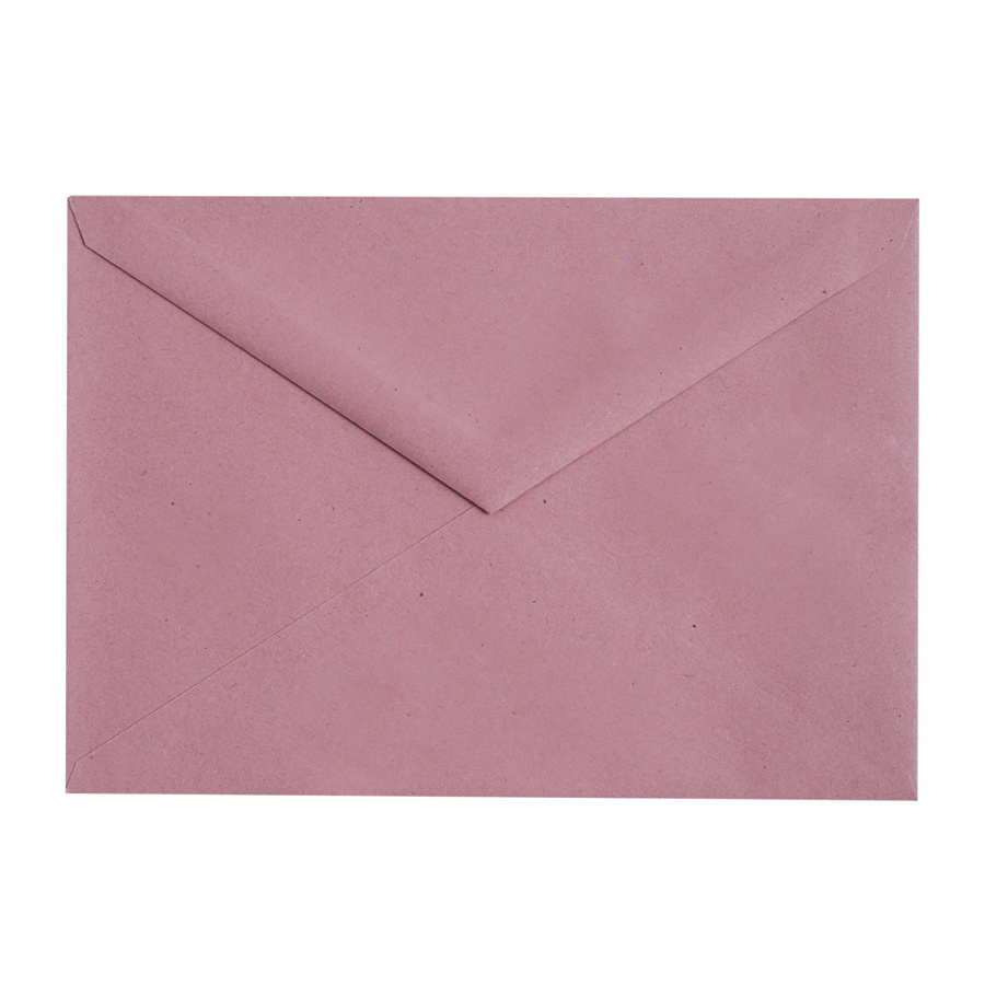 Крафтовый конверт С6 розовый (114х162мм) 