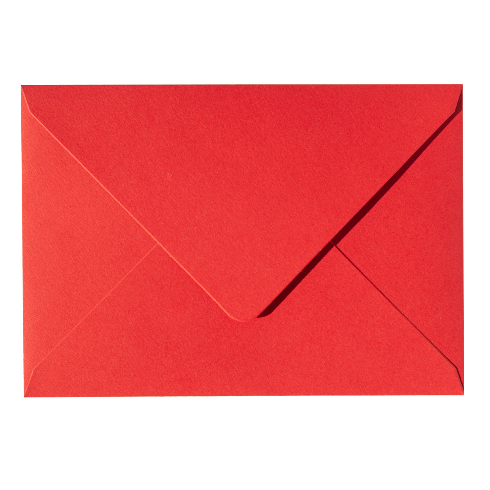 Конверт под визитку (100х70мм) — ярко-красный
