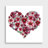 Мини-открытка "Сердце из цветов"