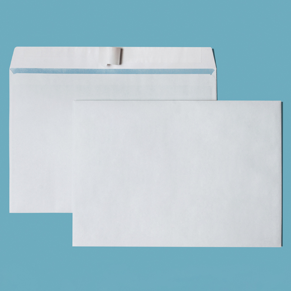 Почтовый конверт С4 229х324 мм пустой, лента, запечатка